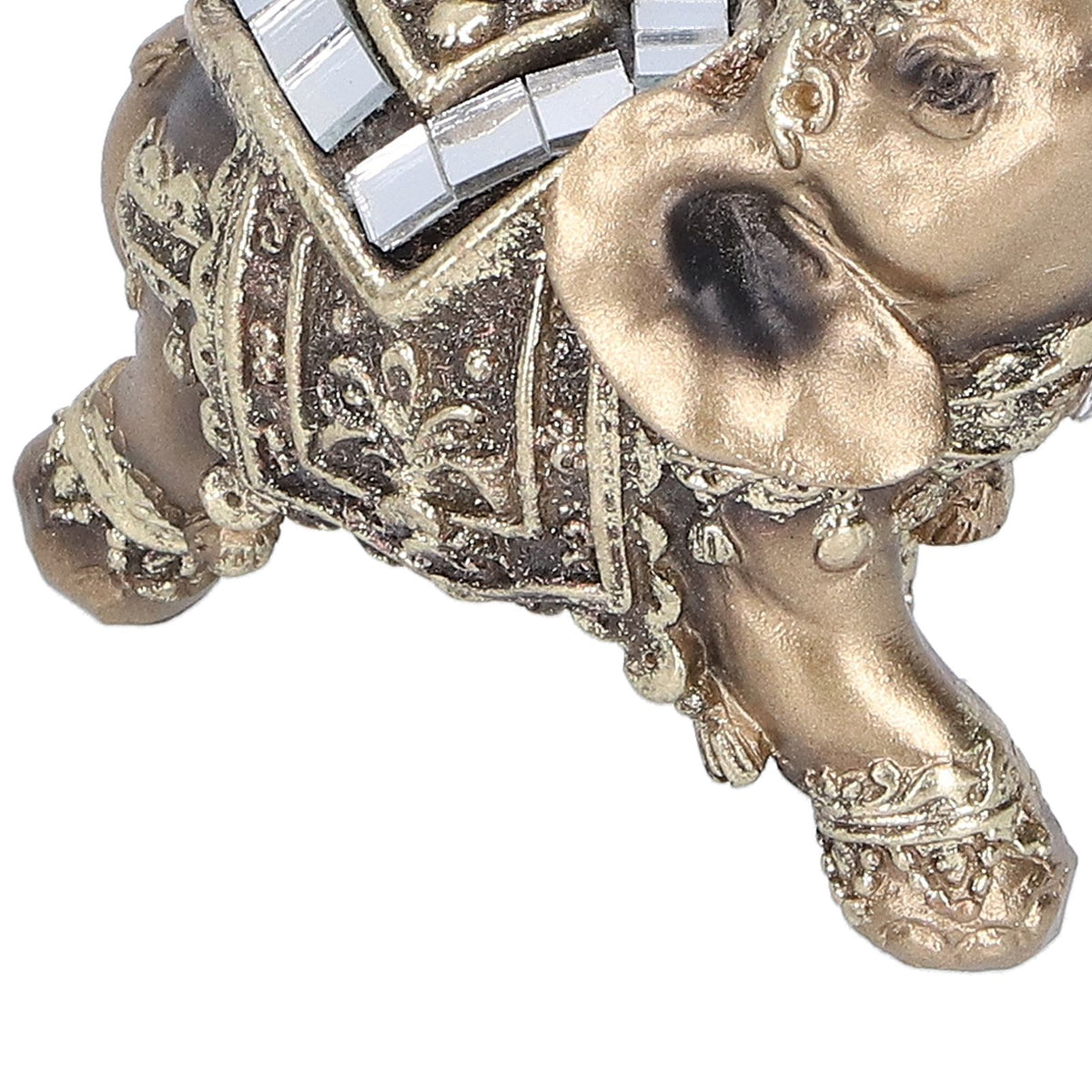 Elephant Statue Figurine Feng Shui Resin Animal Ornament Art Crafts Desktop DecorationGold S 7x3.5x7cm