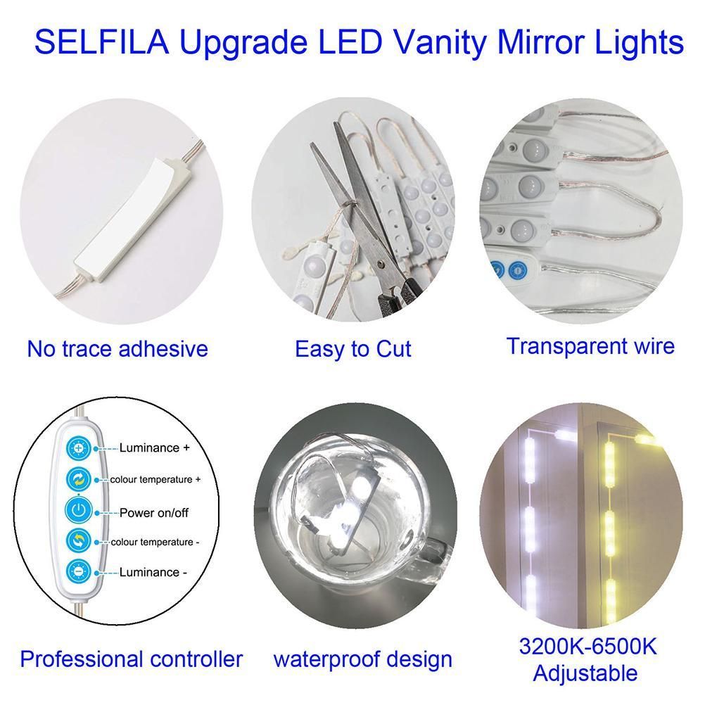 LED Mirror Light Dimmable Mirror Lighting with 45 Leds DIY Make Up Light for Dressing Table USB Makeup Mirror Light