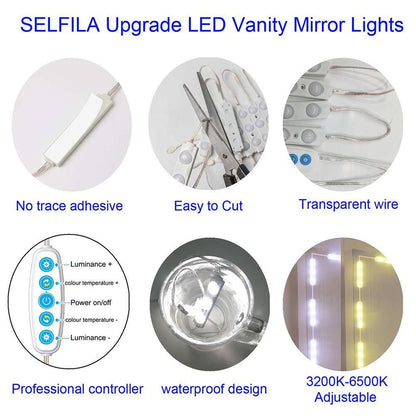 LED Mirror Light Dimmable Mirror Lighting with 45 Leds DIY Make Up Light for Dressing Table USB Makeup Mirror Light