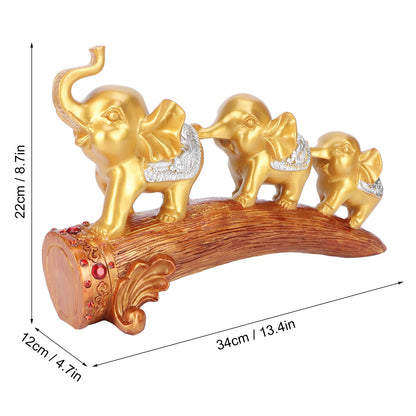 Elephant Statue Sculpture Innovative Synthetic Resin Ornaments Desktop Furnishing Gold