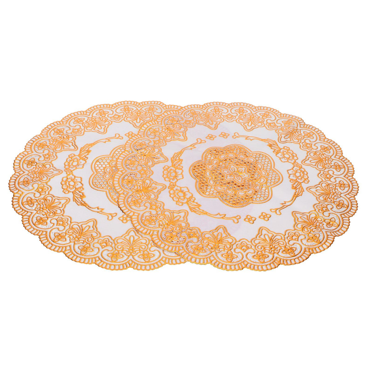 2PCS 30cmx30cm Table Mats Gold Dining Table Placemats for Wedding Party SuppliesStyle 01