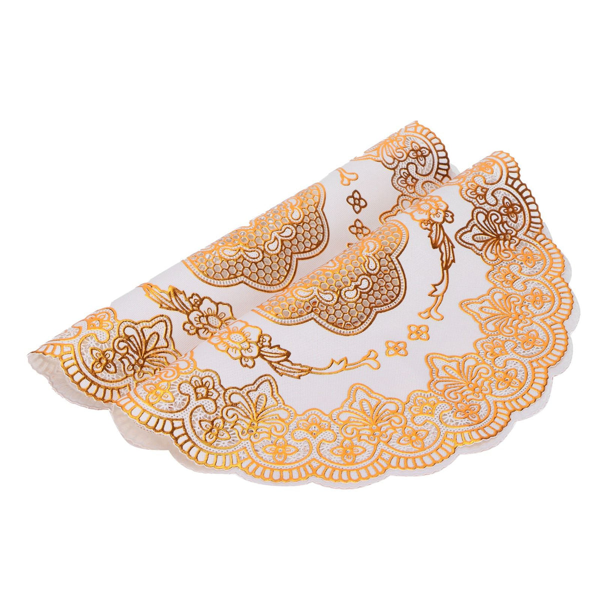 2PCS 30cmx30cm Table Mats Gold Dining Table Placemats for Wedding Party SuppliesStyle 01