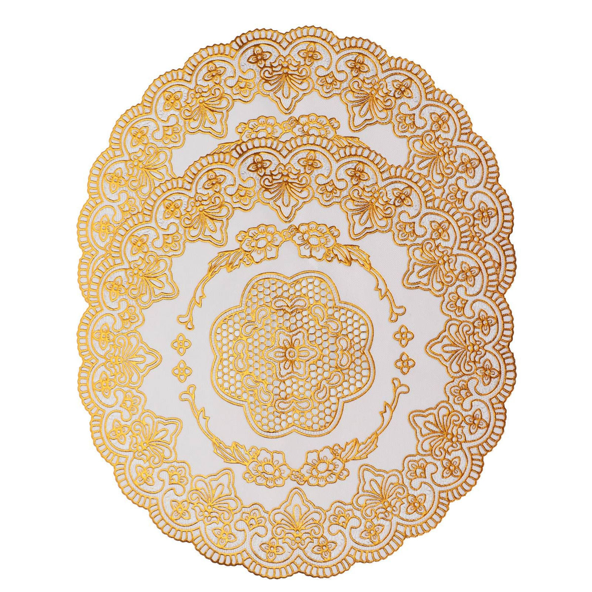 2PCS 30cmx30cm Table Mats Gold Dining Table Placemats for Wedding Party SuppliesStyle 01