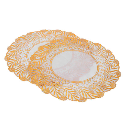 2PCS 30cmx30cm Table Mats Gold Dining Table Placemats for Wedding Party SuppliesStyle 02