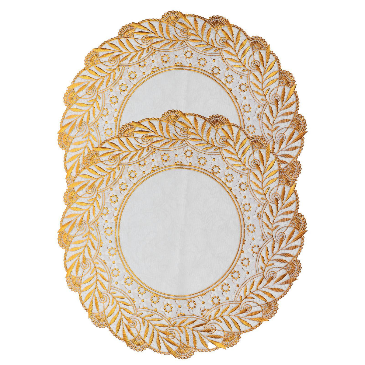 2PCS 30cmx30cm Table Mats Gold Dining Table Placemats for Wedding Party SuppliesStyle 02
