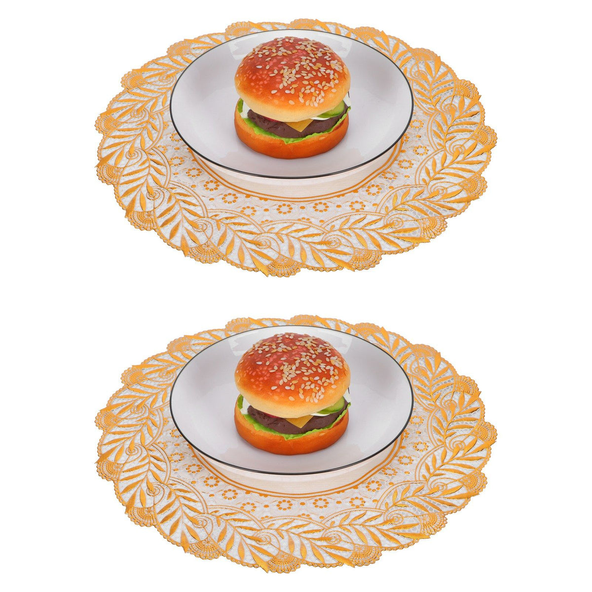 2PCS 30cmx30cm Table Mats Gold Dining Table Placemats for Wedding Party SuppliesStyle 02