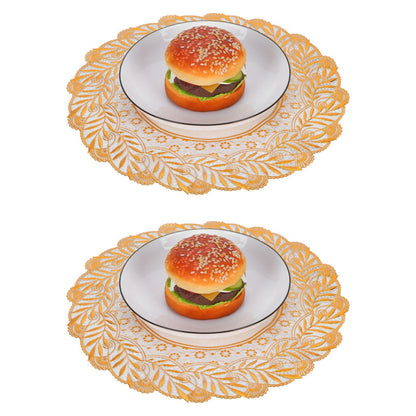 2PCS 30cmx30cm Table Mats Gold Dining Table Placemats for Wedding Party SuppliesStyle 02