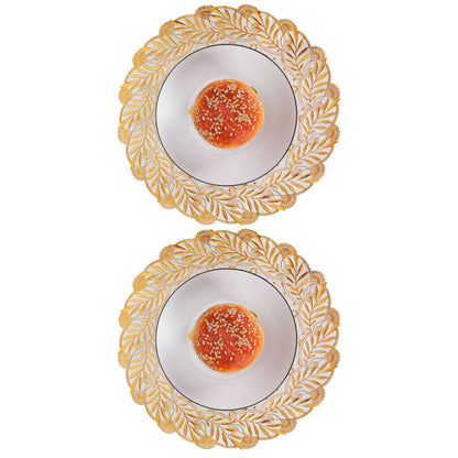 2PCS 30cmx30cm Table Mats Gold Dining Table Placemats for Wedding Party SuppliesStyle 02
