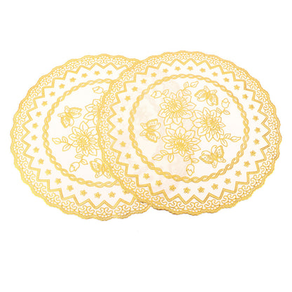 2PCS 30cmx30cm Table Mats Gold Dining Table Placemats for Wedding Party SuppliesStyle 03