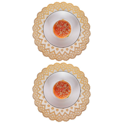2PCS 30cmx30cm Table Mats Gold Dining Table Placemats for Wedding Party SuppliesStyle 03