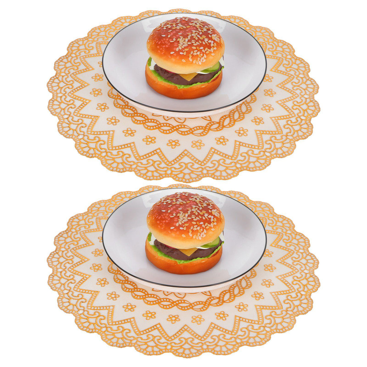 2PCS 30cmx30cm Table Mats Gold Dining Table Placemats for Wedding Party SuppliesStyle 03