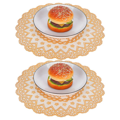 2PCS 30cmx30cm Table Mats Gold Dining Table Placemats for Wedding Party SuppliesStyle 03