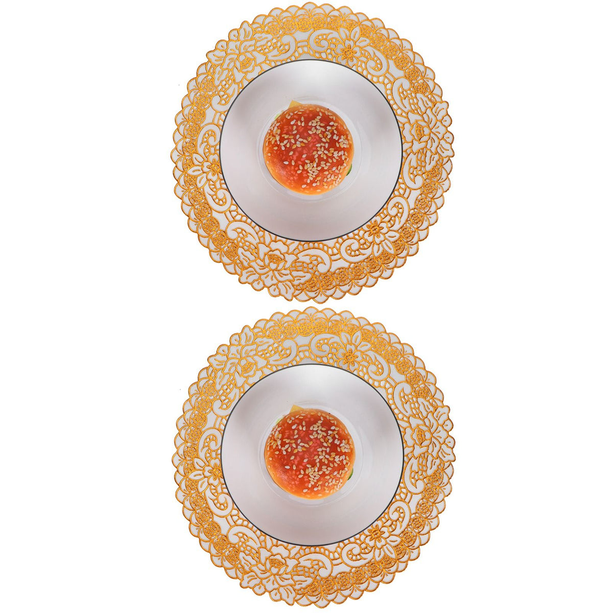2PCS 30cmx30cm Table Mats Gold Dining Table Placemats for Wedding Party SuppliesStyle 04