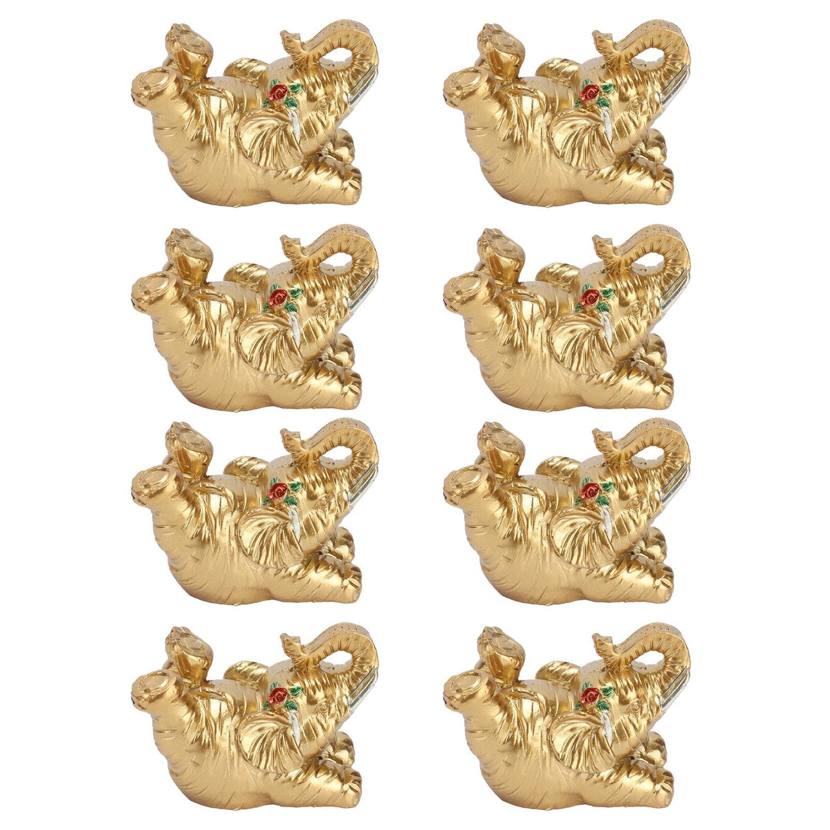 8Pcs Resin Elephant Statue Decor Innovative Home Table Decoration Ornament Birthday Gift Gold
