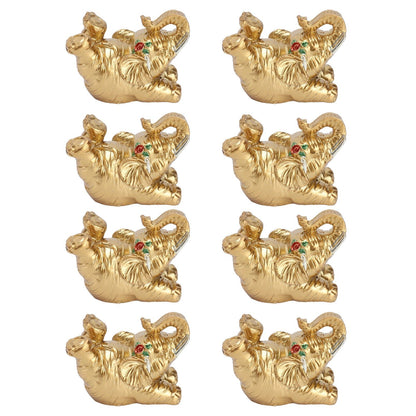 8Pcs Resin Elephant Statue Decor Innovative Home Table Decoration Ornament Birthday Gift Gold