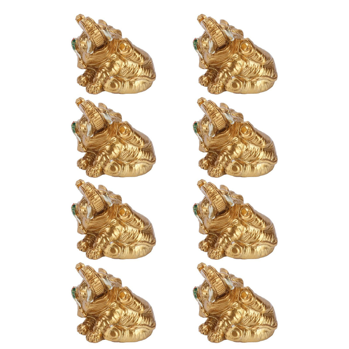 8Pcs Resin Elephant Statue Decor Innovative Home Table Decoration Ornament Birthday Gift Gold