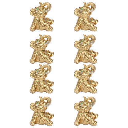 8Pcs Resin Elephant Statue Decor Innovative Home Table Decoration Ornament Birthday Gift Gold