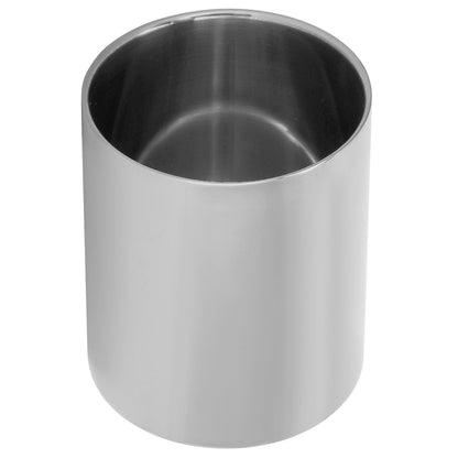 Stainless Steel Pencil Cup Holder Desk Organizer Flower Vases Pen Makeup Brush ContainerSilver