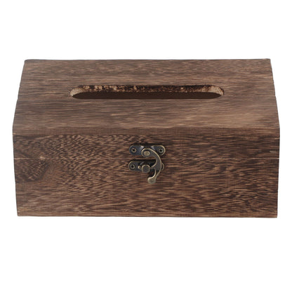 1Pc Wooden Retro Tissue Box Paper Napkin Holder Case Home Car Decor #1 22*12*10cm