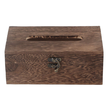 1Pc Wooden Retro Tissue Box Paper Napkin Holder Case Home Car Decor #1 22*12*10cm