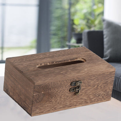 1Pc Wooden Retro Tissue Box Paper Napkin Holder Case Home Car Decor #1 22*12*10cm