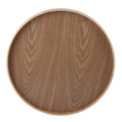 Round Shape Solid Wood Tea Coffee Snack Food Meals Serving Tray Plate Restaurant Trays Wooden