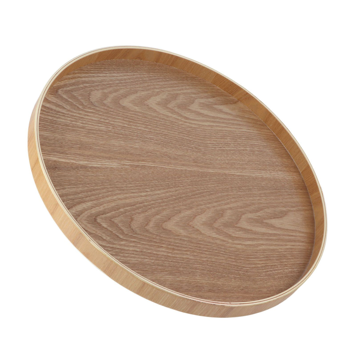 Round Shape Solid Wood Tea Coffee Snack Food Meals Serving Tray Plate Restaurant Trays Wooden