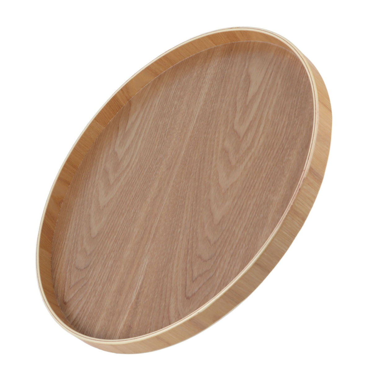 Round Shape Solid Wood Tea Coffee Snack Food Meals Serving Tray Plate Restaurant Trays Wooden