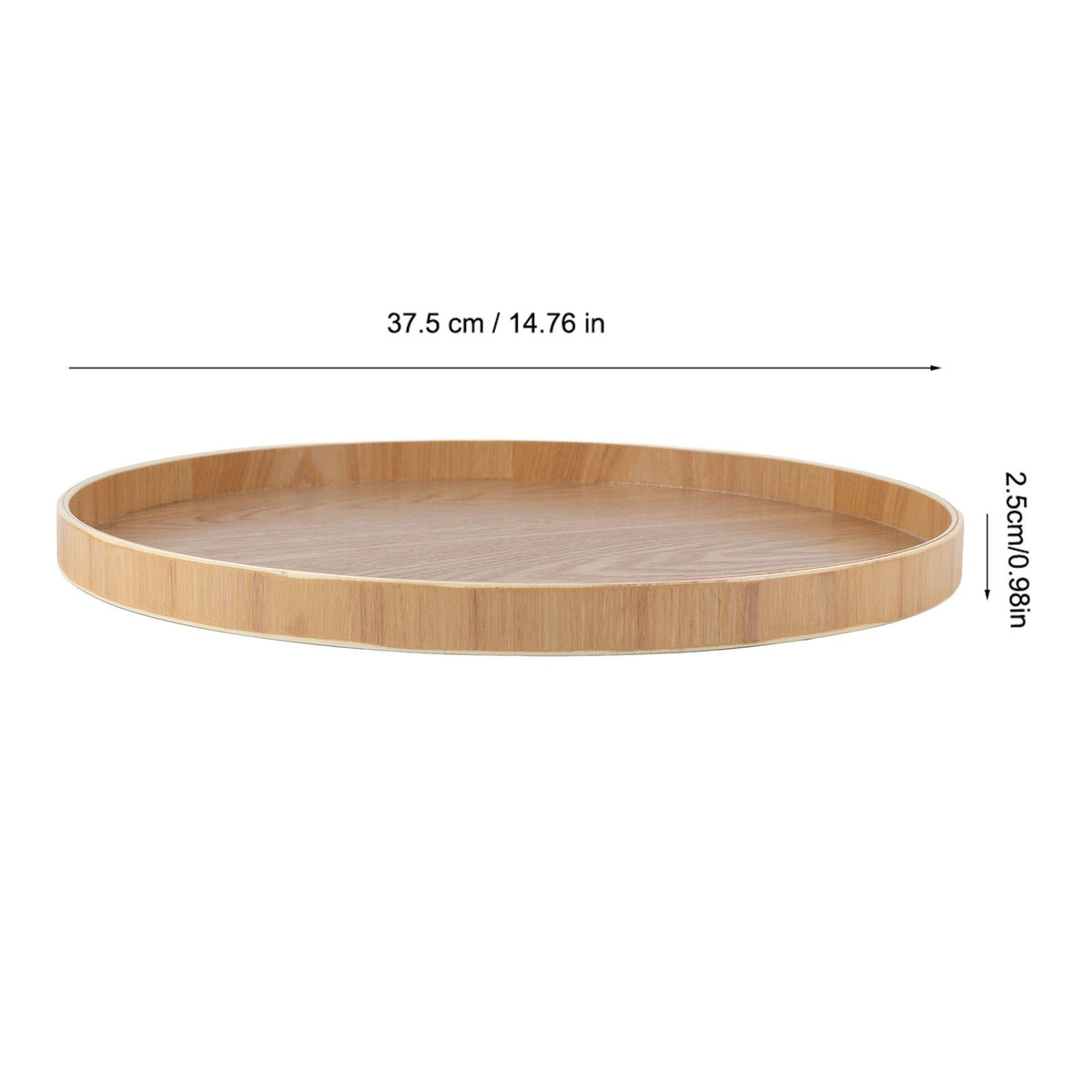 Round Shape Solid Wood Tea Coffee Snack Food Meals Serving Tray Plate Restaurant Trays Wooden