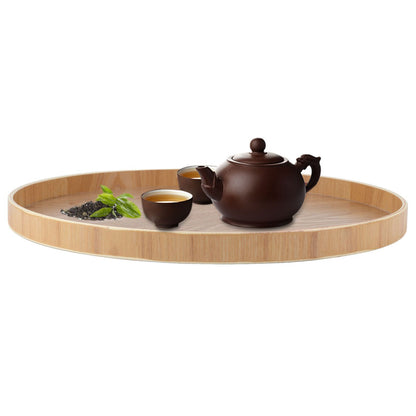 Round Shape Solid Wood Tea Coffee Snack Food Meals Serving Tray Plate Restaurant Trays Wooden