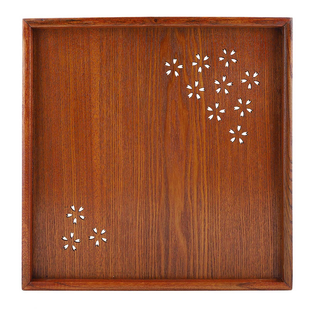 Traditional Wooden Tea Plate Coffee Fruits Snacks Serving Tray Dish for Home Restaurant 34*34cm