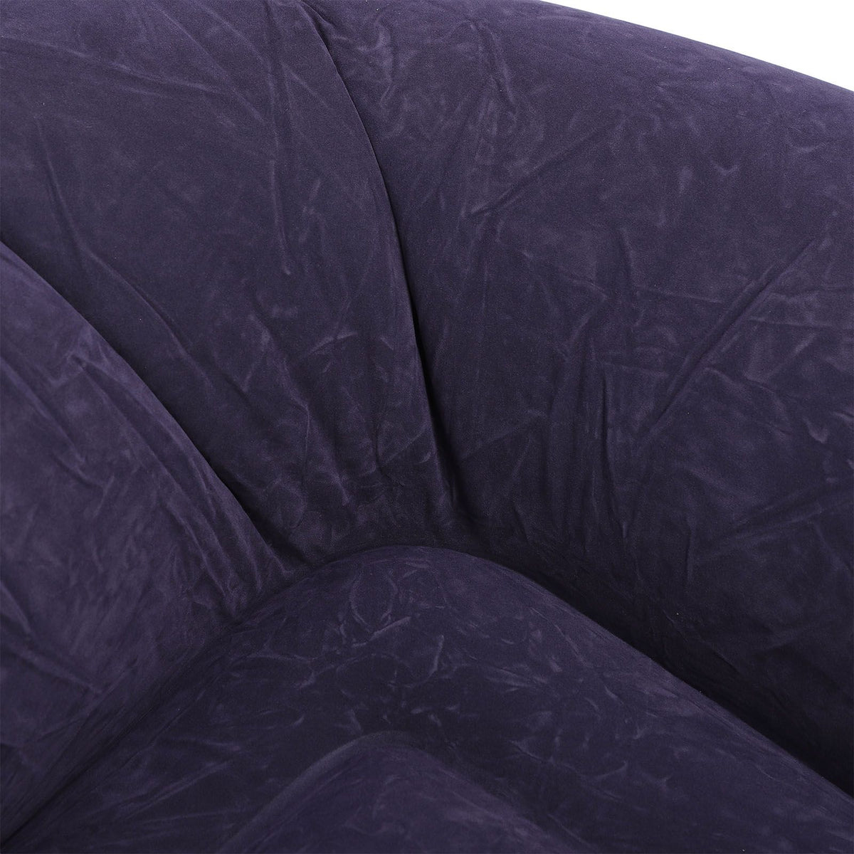 Inflatable Lounge Chair Flocking PVC Portable Folding Blow Up Sofa for Living Room Bedroom Balcony Office Travel Dark Blue