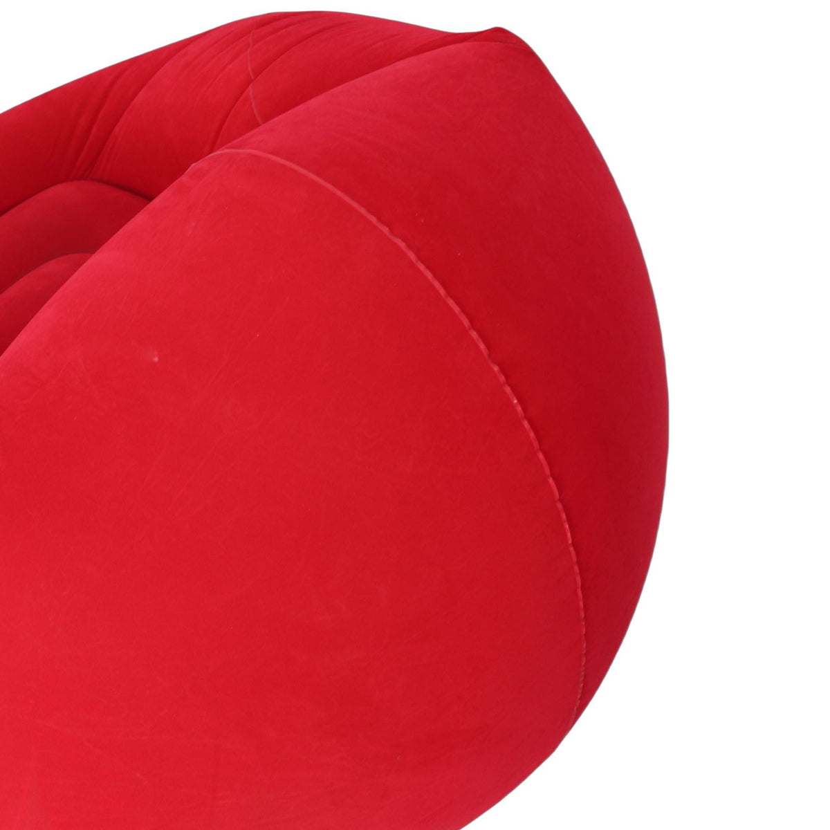 Inflatable Lounge Chair Flocking PVC Portable Folding Blow Up Sofa for Living Room Bedroom Balcony Office Travel Red