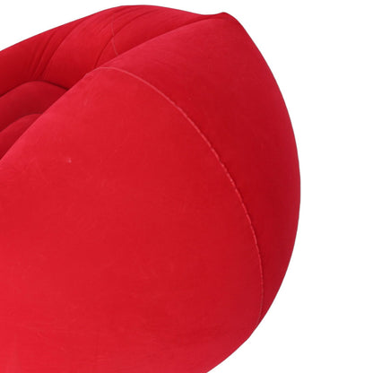 Inflatable Lounge Chair Flocking PVC Portable Folding Blow Up Sofa for Living Room Bedroom Balcony Office Travel Red