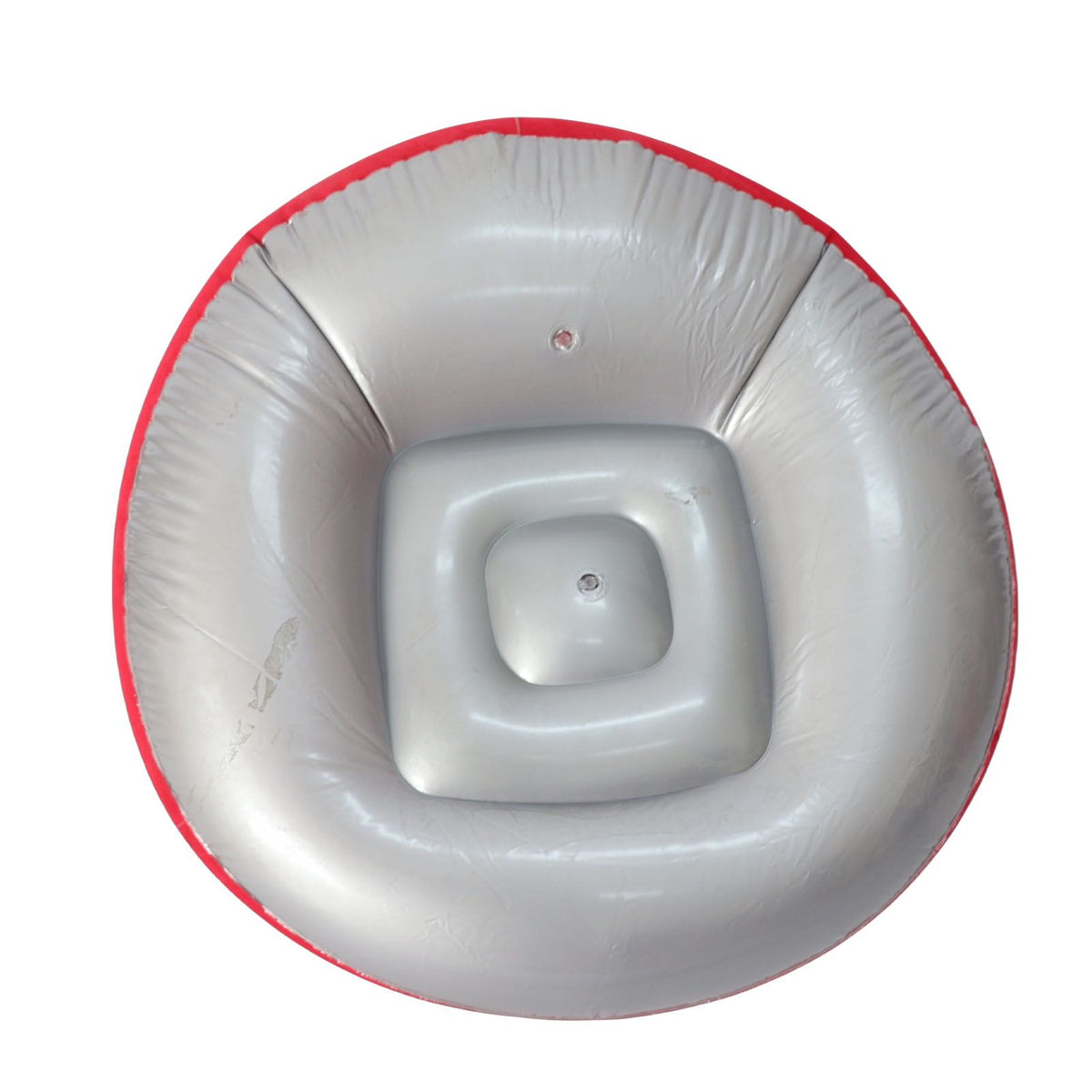 Inflatable Lounge Chair Flocking PVC Portable Folding Blow Up Sofa for Living Room Bedroom Balcony Office Travel Red