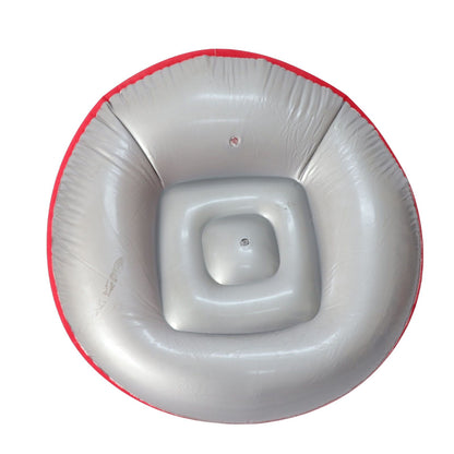 Inflatable Lounge Chair Flocking PVC Portable Folding Blow Up Sofa for Living Room Bedroom Balcony Office Travel Red