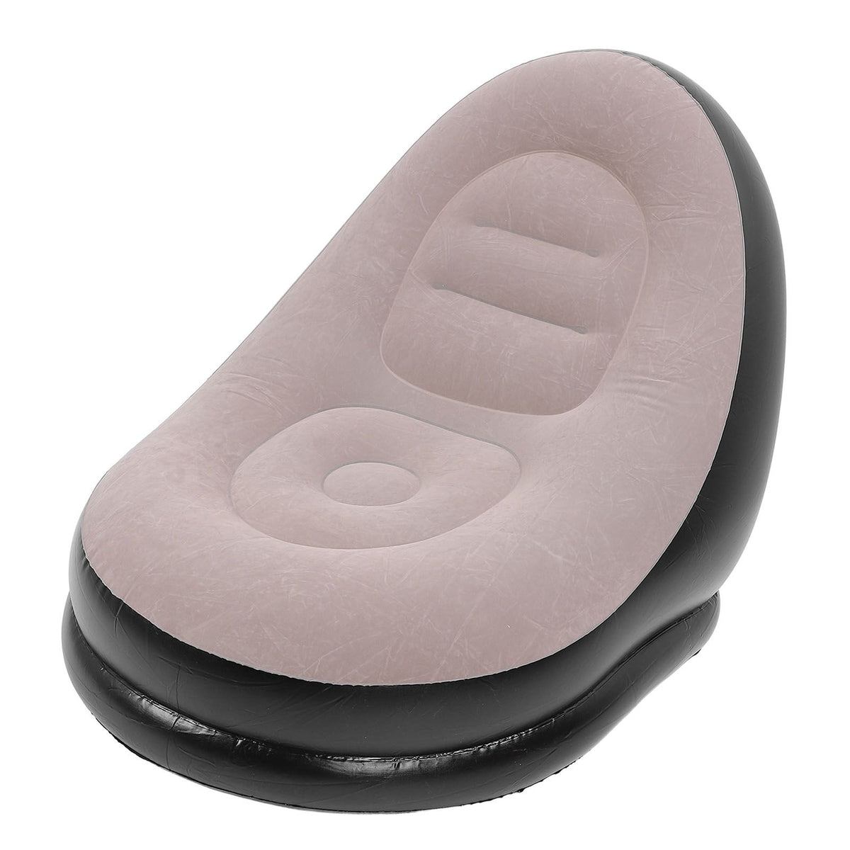 Inflatable Sofa Chair Stylish Simple Soft Flocking Blow Up Lounger Chair with Footstool for Living Room Outdoor Travel Camping Picnic Coffee