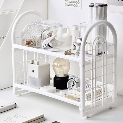 Simple Double Layer Desktop Storage Rack Desk Mini Bookshelf Storage Shelf for Dormitory Office