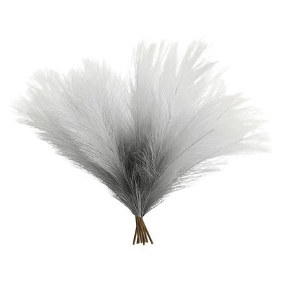 8Pcs Artificial Pampas Grass Versatile Decorative Gradient Gray Modern Vase Filler Faux Pampas Grass For Home Office Parties