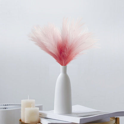 8Pcs Artificial Pampas Grass Versatile Decorative Gradient Gray Modern Vase Filler Faux Pampas Grass For Home Office Parties