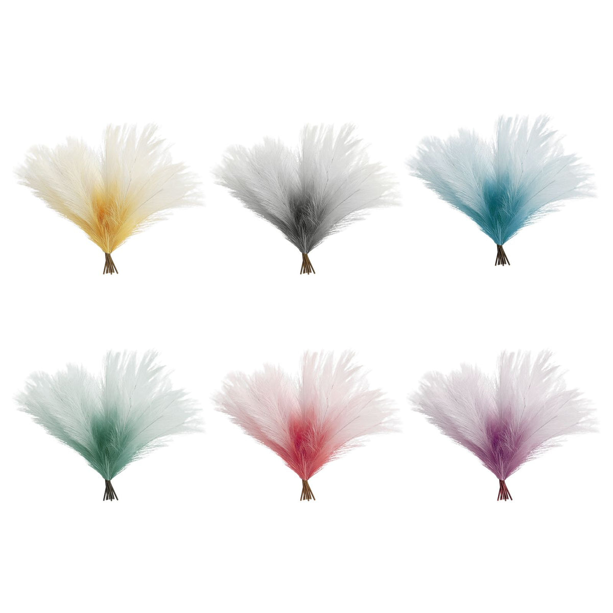 8Pcs Artificial Pampas Grass Versatile Decorative Gradient Gray Modern Vase Filler Faux Pampas Grass For Home Office Parties