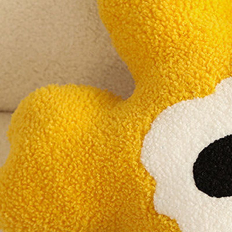 Hugging Pillow Flower Shaped Sponge Filling Soft Thick Decorative Throw Pillow for Sofa Yellow