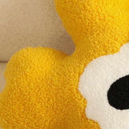 Hugging Pillow Flower Shaped Sponge Filling Soft Thick Decorative Throw Pillow for Sofa Yellow
