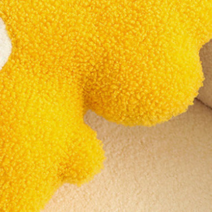 Hugging Pillow Flower Shaped Sponge Filling Soft Thick Decorative Throw Pillow for Sofa Yellow