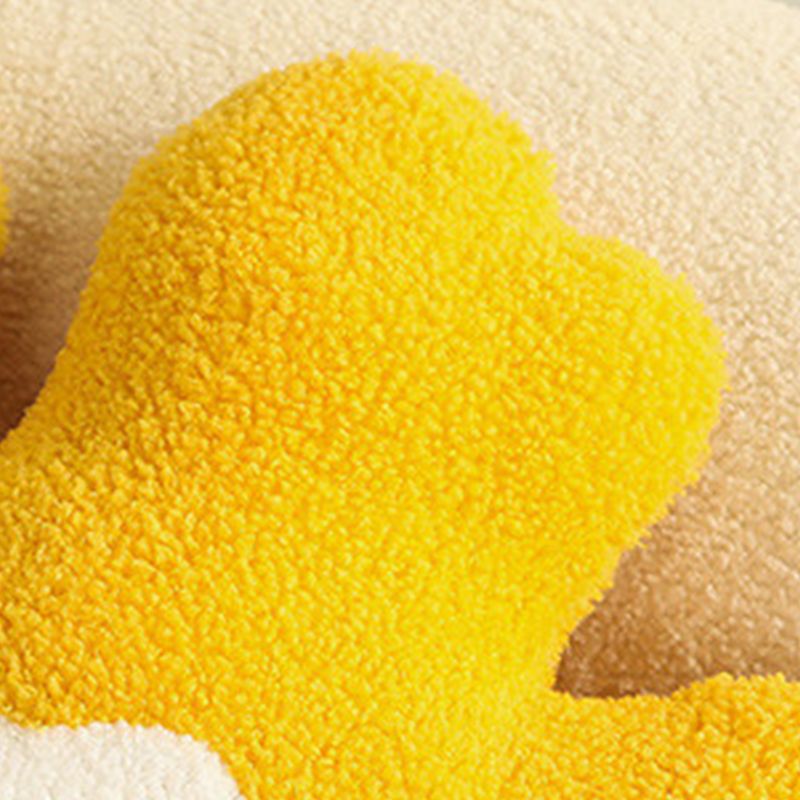 Hugging Pillow Flower Shaped Sponge Filling Soft Thick Decorative Throw Pillow for Sofa Yellow