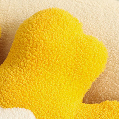 Hugging Pillow Flower Shaped Sponge Filling Soft Thick Decorative Throw Pillow for Sofa Yellow