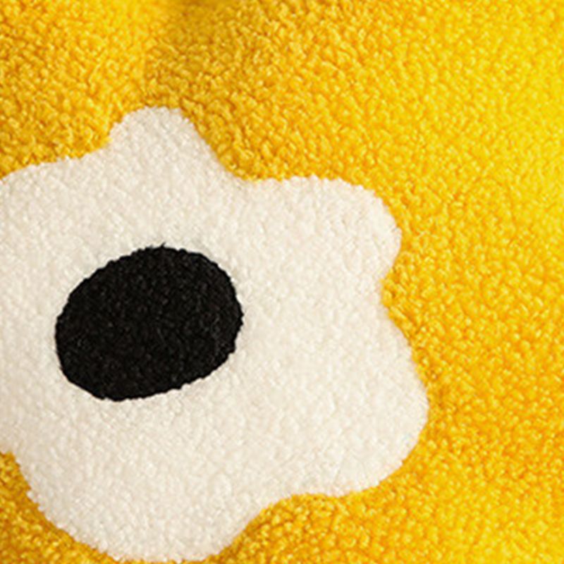 Hugging Pillow Flower Shaped Sponge Filling Soft Thick Decorative Throw Pillow for Sofa Yellow