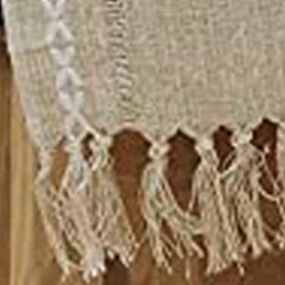 Retro Table Runner Elegant Hand Woven Cotton Linen Dining Table Runner with Tassels for Wedding Home Cross Yellow
