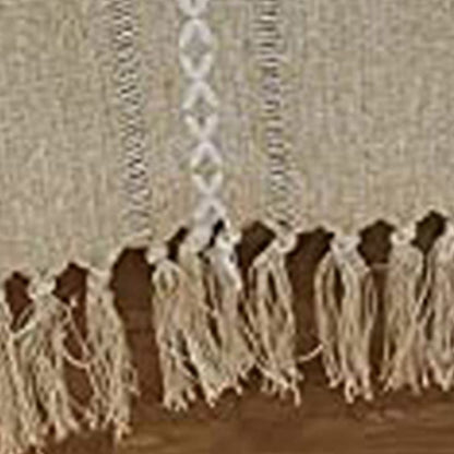 Retro Table Runner Elegant Hand Woven Cotton Linen Dining Table Runner with Tassels for Wedding Home Cross Yellow