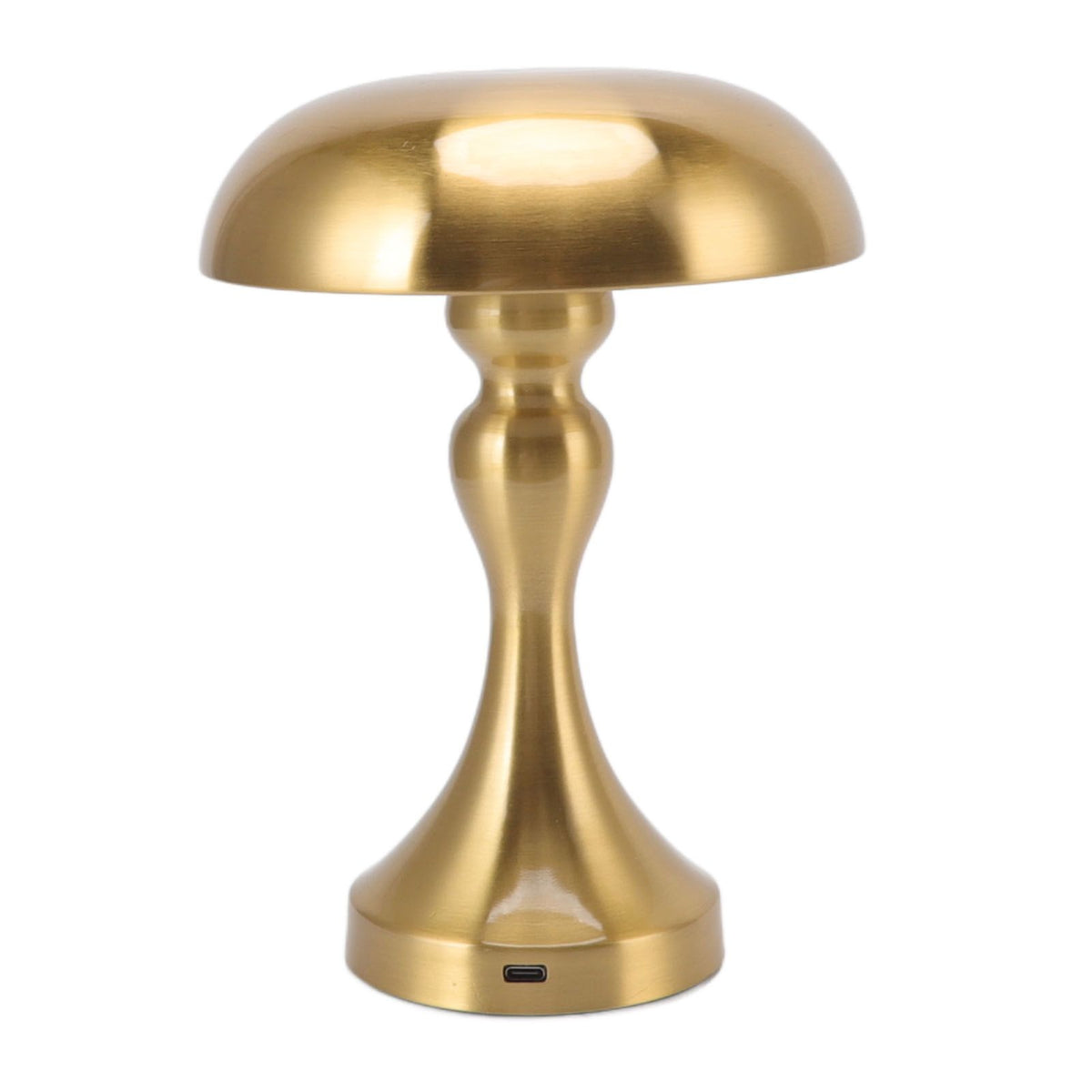 Table Lamp Rechargeable Mushroom Shape 3 Speed Color Temperature Touch Stepless Dimming Night Light for Home Gold